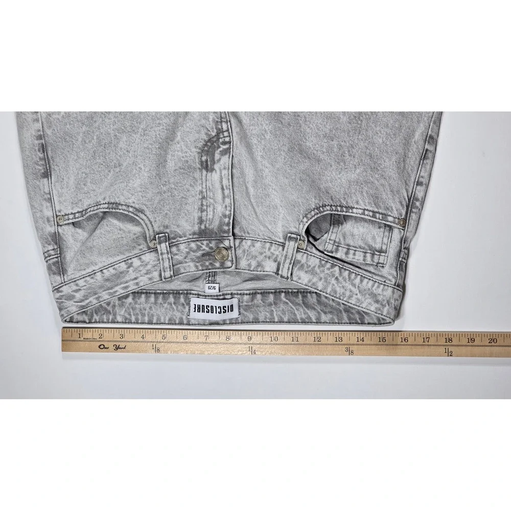 Disclosure Womens Wide Leg Jeans Gray Acid Wash High Rise Denim Size 9/29
